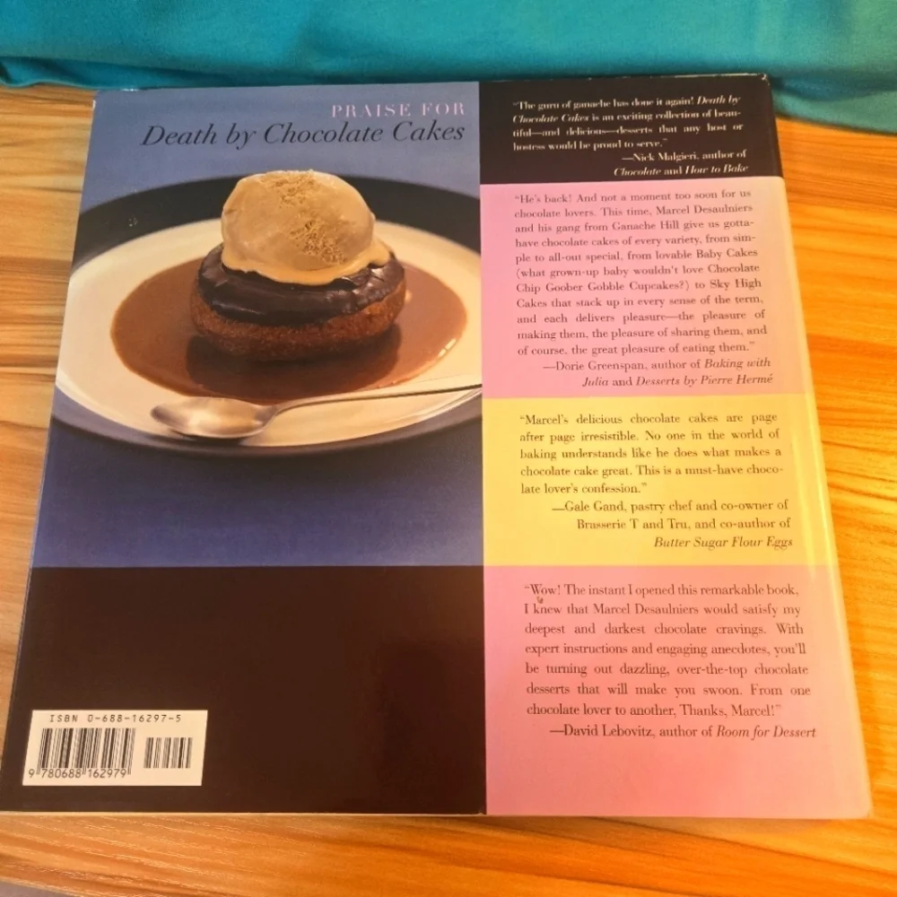 Cook Book Death By Chocolate Cakes by Marcel Desaulniers Excellent Condition